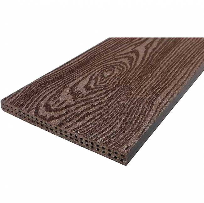 Подступёнок HOLZHOF с тиснением "Кольца дерева", 150*12*4000 мм, антрацит Подступёнок HOLZHOF с тиснением "Кольца дерева", 150*12*4000 мм, антрацит