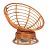 Кресло-качалка PAPASAN/ПАПАСАН w 23/01 B /с подушкой/ 115х78х104 см, Cognac (коньяк), ткань Оранжевый, С 23 Cognac (коньяк)