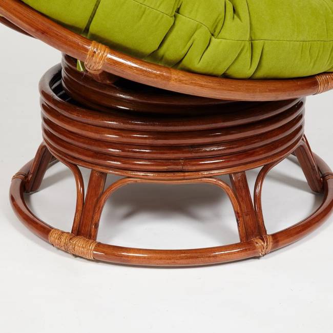 Кресло-качалка PAPASAN/ПАПАСАН w 23/01 B /с подушкой/ 115х78х104 см, Pecan (орех), флок Олива, 23 Pecan (орех)