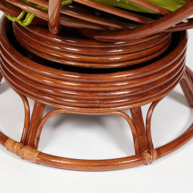 Кресло-качалка PAPASAN/ПАПАСАН w 23/01 B /с подушкой/ 115х78х104 см, Pecan (орех), флок Олива, 23 Pecan (орех)