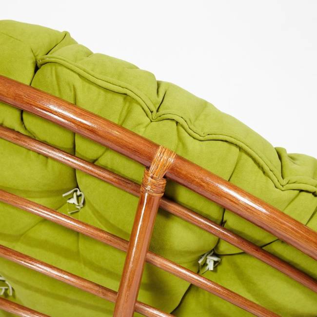 Кресло-качалка PAPASAN/ПАПАСАН w 23/01 B /с подушкой/ 115х78х104 см, Pecan (орех), флок Олива, 23 Pecan (орех)