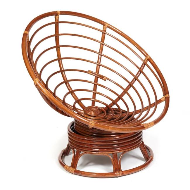 Кресло-качалка PAPASAN/ПАПАСАН w 23/01 B /с подушкой/ 115х78х104 см, Pecan (орех), флок Олива, 23 Pecan (орех)