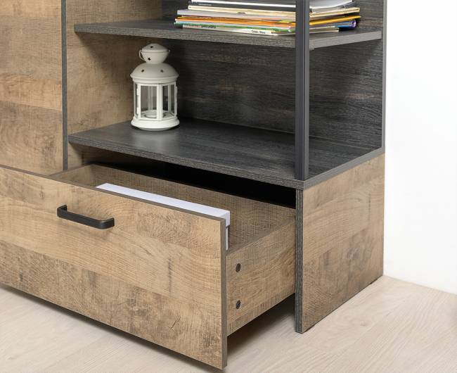 Две высоких тумбы для обуви и тумба-комод Трувор цвет дуб гранж песочный/интра