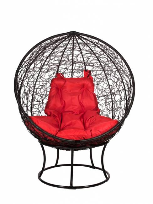 Кресло из ротанга Orbis  Красная подушка