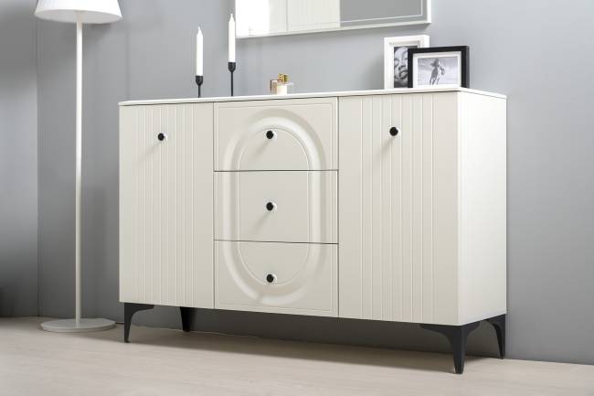 Большая стенка для гостиной Валенсия № 107 цвет белый шагрень