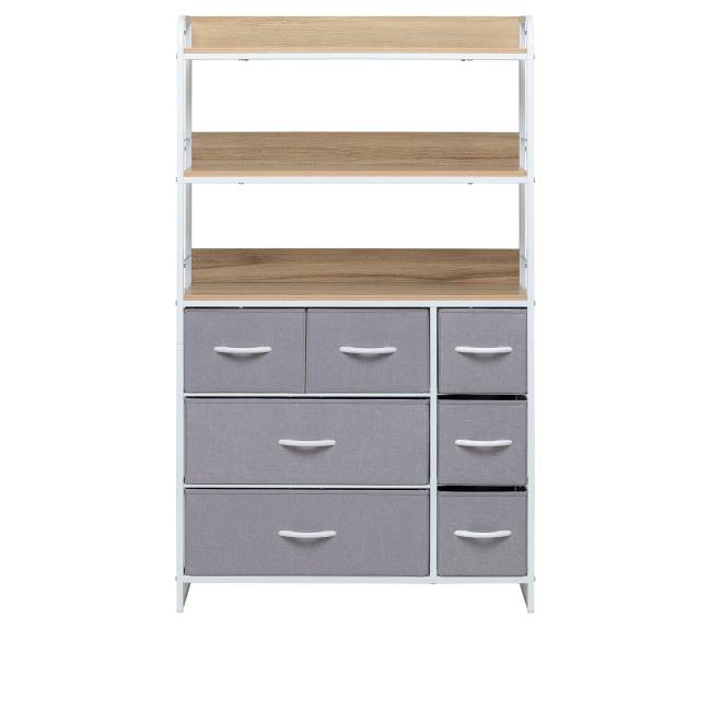 Комод Leset Ноа с полками 7 ящиков Белый Светло-серый Комод Leset Ноа с полками 7 ящиков Белый Светло-серый