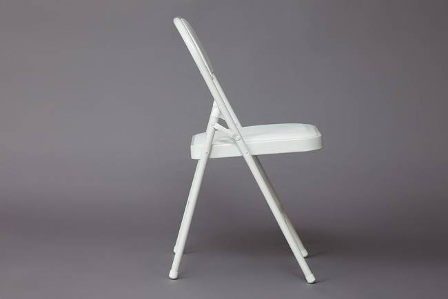 Стул складной FOLDER (mod. 032) / 1 шт. в упаковке каркас: металл, сиденье/спинка: экокожа, 41*51*76см, белый белый каркас: металл, сиденье/спинка: экокожа