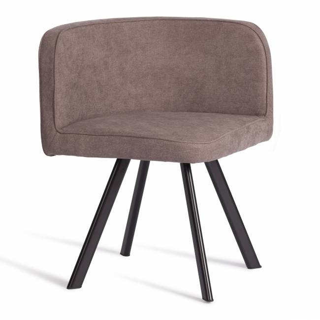 Комплект (стол, 4 стула) QUADRON (mod. PT14) Стол: МДФ/металл, стул: металл/шенилл, 100х100х73 см, 69х56х71 см, Mocha (мокко) LY1701-27/черный Mocha (мокко) LY1701-27/черный Стол: МДФ/металл; стул: металл/шенилл