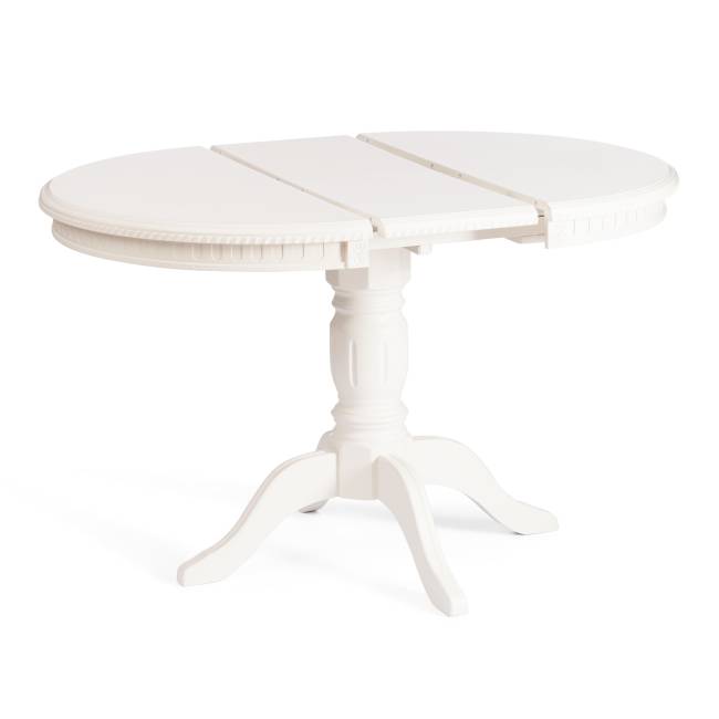 Стол STEFANO круглый бук, мдф, D90+30x77см, Ivory white Ivory white бук, мдф