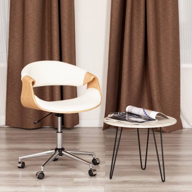 Кресло BEND  натуральный, кож/зам белый белый