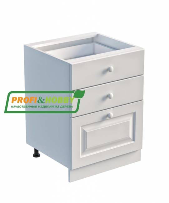 Тумба 3 ящика 600 х 560 х 720 сосна, без покраски