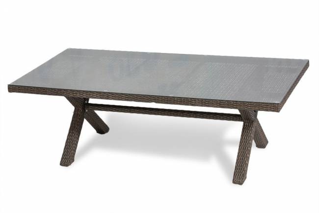 Стол обеденный MEDISON (Мэдисон) 220x107 коричневый из искусственного ротанга
