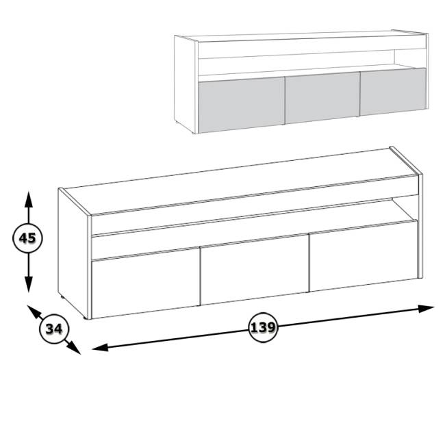 Тумба под ТВ 13.272 цвет дуб вотан/интра