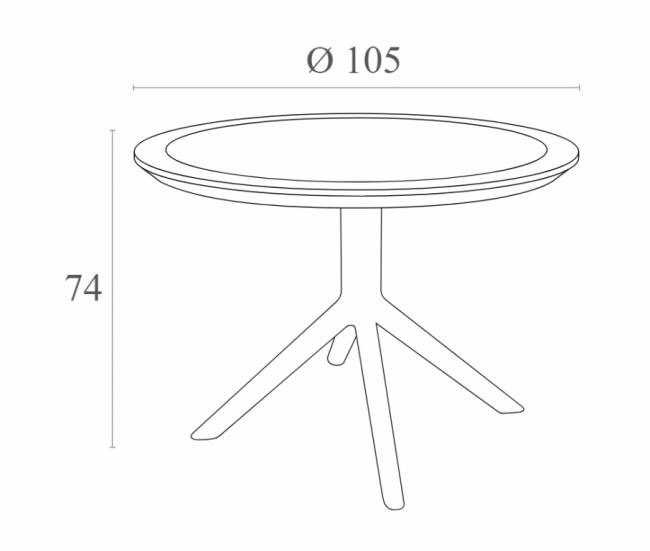 Стол пластиковый Sky Table Ø105 белый Ø1050х740 мм Стол пластиковый Sky Table Ø105 белый Ø1050х740 мм