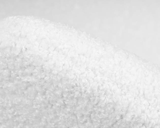 Кресло дизайнерское DOBRIN EMILY, белый (букле) ткань , хромированная сталь