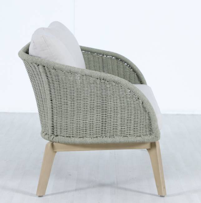 Диван деревянный двухместный Madrague светлый тик, бежевый 1270х803х774 мм Диван деревянный двухместный Madrague светлый тик, бежевый 1270х803х774 мм