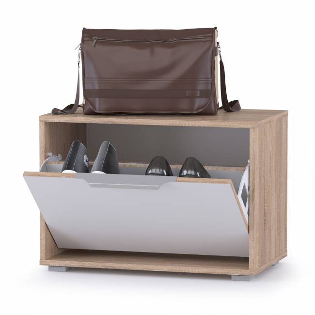 Обувница Куба Комод 13.58 цвет дуб сонома/белый премиум Обувница Куба Комод 13.58 цвет дуб сонома/белый премиум