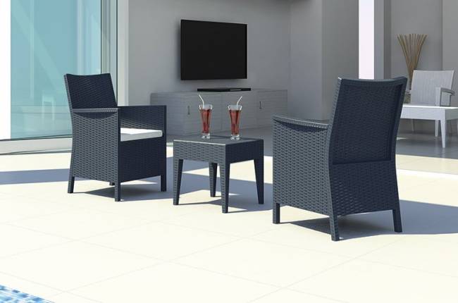 Столик плетеный для шезлонга GT 1009 антрацит 450х450х450 мм