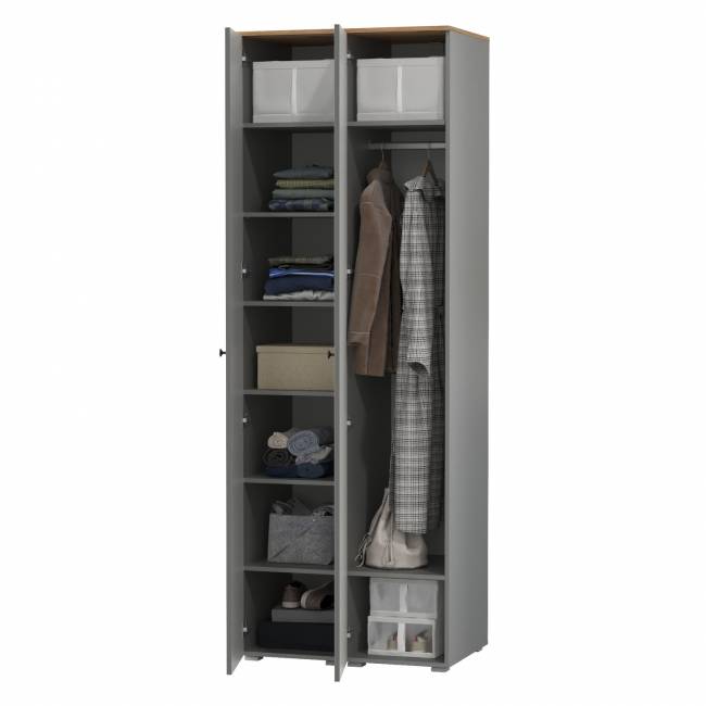 Два шкафа-пенала Остин цвет серый графит/дуб крафт золотой Два шкафа-пенала Остин цвет серый графит/дуб крафт золотой