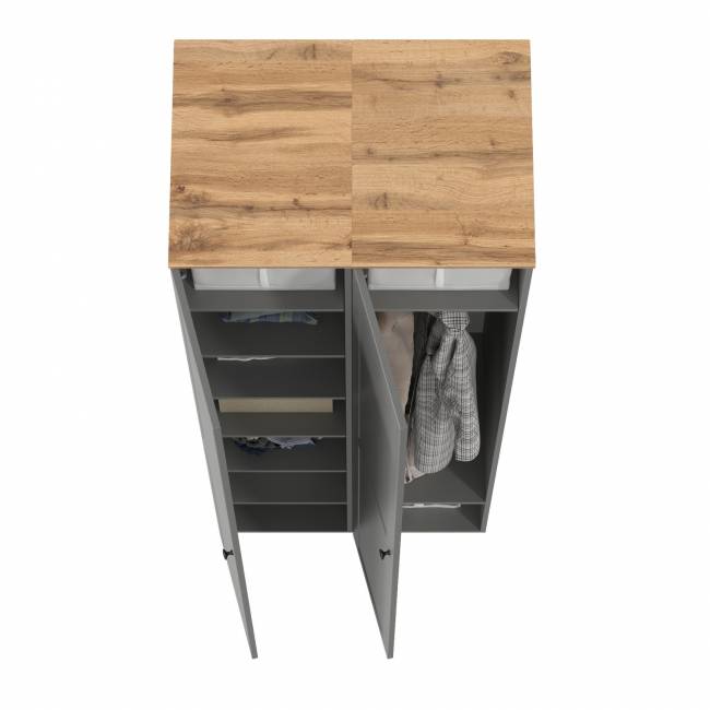Два шкафа-пенала Остин цвет серый графит/дуб крафт золотой Два шкафа-пенала Остин цвет серый графит/дуб крафт золотой
