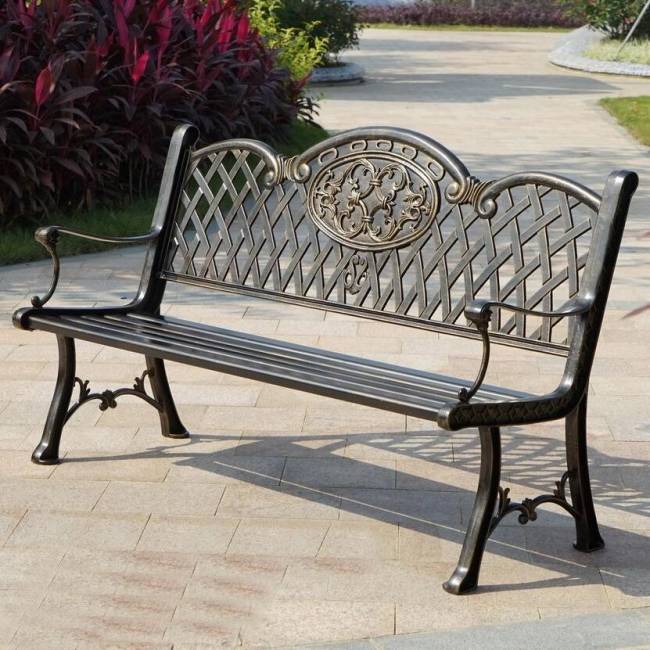 Скамья из литого алюминия для сада Ultimo