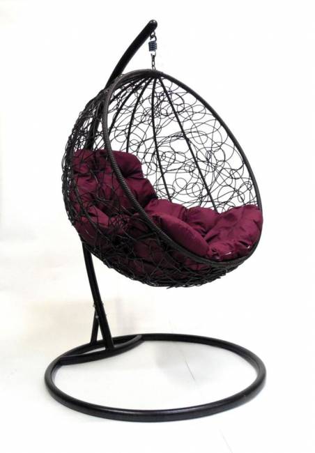 Подвесное кресло "Круглое" ротанг, черное Подвесное кресло "Круглое" ротанг, черное