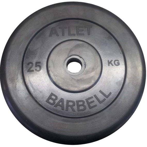 Диск обрезиненный черный MB ATLET d-31 25 кг
