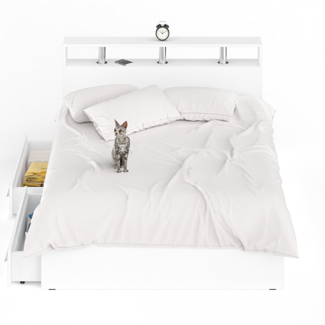 Кровать с ящиками Камелия 1400 цвет белый