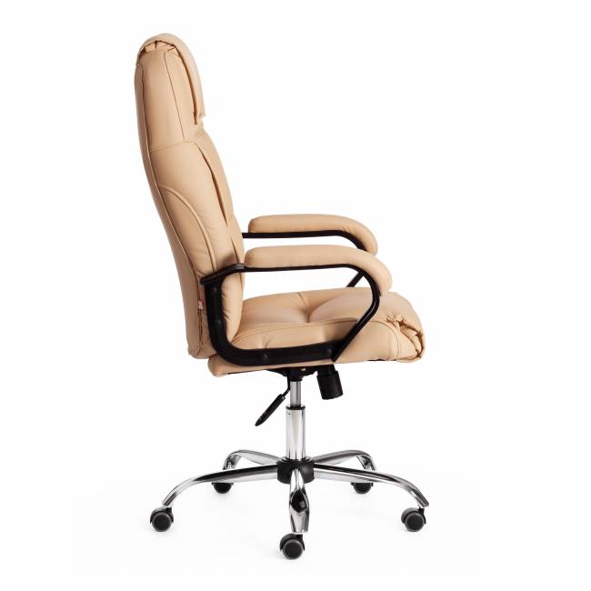 Кресло BERGAMO хром (22) кож/зам, бежевый, 36-34 бежевый кож/зам