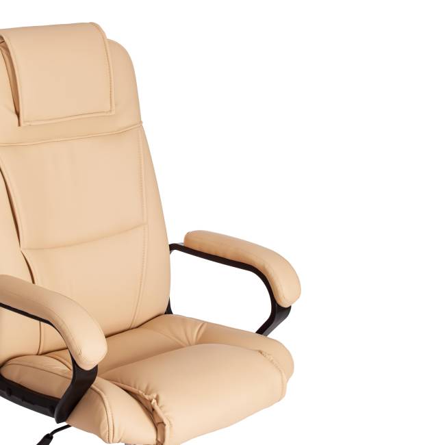 Кресло BERGAMO хром (22) кож/зам, бежевый, 36-34 бежевый кож/зам