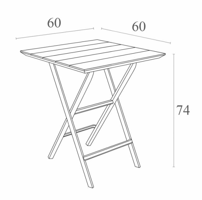 Стол пластиковый складной Helen Folding Table 60 бежевый 600х600х740 мм Стол пластиковый складной Helen Folding Table 60 бежевый 600х600х740 мм