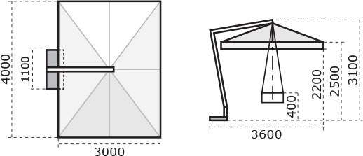Зонт профессиональный 3х4 м Pompei Braccio белый, слоновая кость 3000х4000 мм Зонт профессиональный 3х4 м Pompei Braccio белый, слоновая кость 3000х4000 мм
