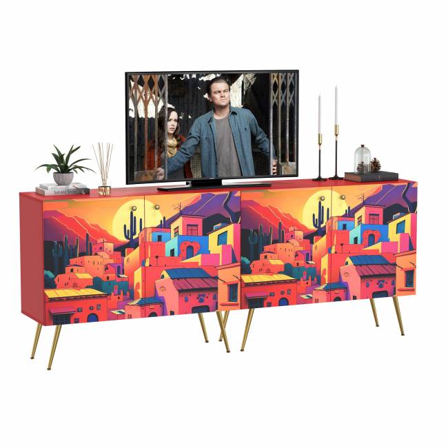 Два комода-тумбы Кармин цвет красный/белый Два комода-тумбы Кармин цвет красный/белый