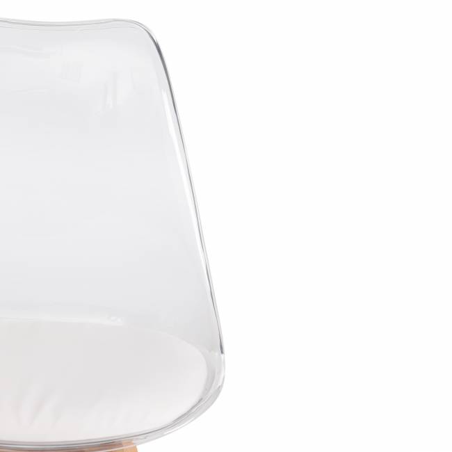 Стул TULIP (mod. 73-1) дерево/пластик/экокожа, 47,5x55x80 см, Прозрачный (Transparent) (Комплект из 4 шт.) прозрачный дерево/пластик/экокожа