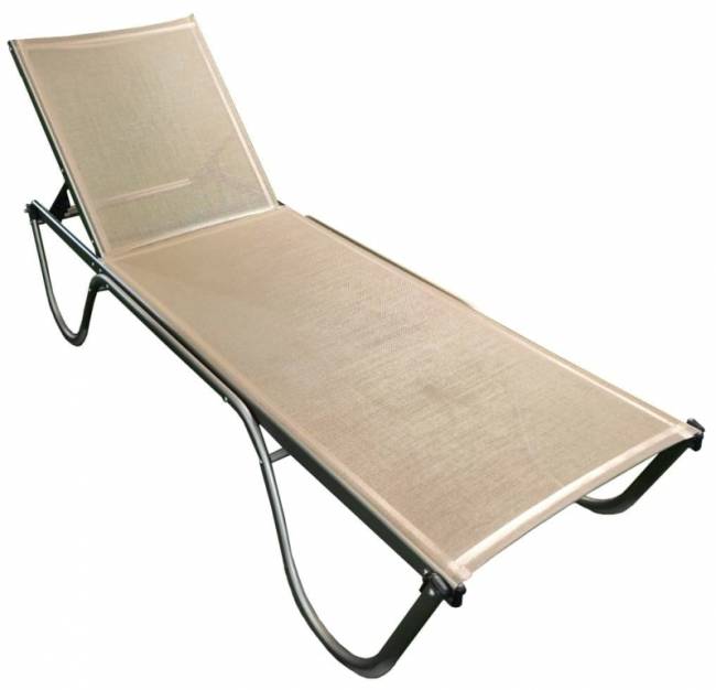 Шезлонг-лежак металлический Ankara тортора 1920х650х870 мм