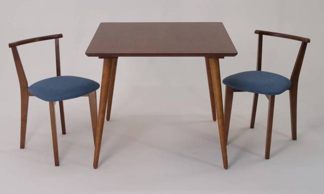 Стол Монте М 100 орех со стульями Франк орех рогожка синий Стол Монте М 100 орех со стульями Франк орех рогожка синий