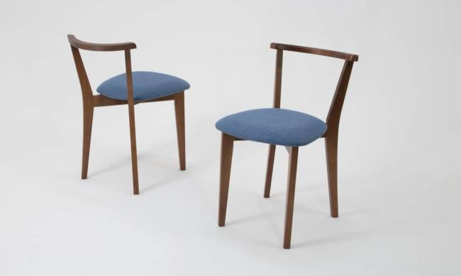 Стол Монте М 100 орех со стульями Франк орех рогожка синий Стол Монте М 100 орех со стульями Франк орех рогожка синий