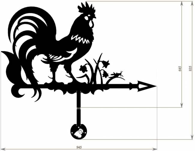 Флюгер "Петух" большой