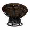 Кресло-качалка PAPASAN/ПАПАСАН w 23/01 B /с подушкой/ 115х78х104 см, Antique brown (античный черно-коричневый), ткань Коричневый, 3М7-147 Antique brown (античный черно-коричневый)